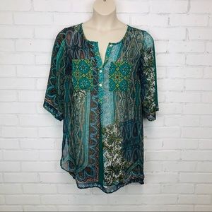 Westport 1962 Sheer Boho Tunic sz 1x